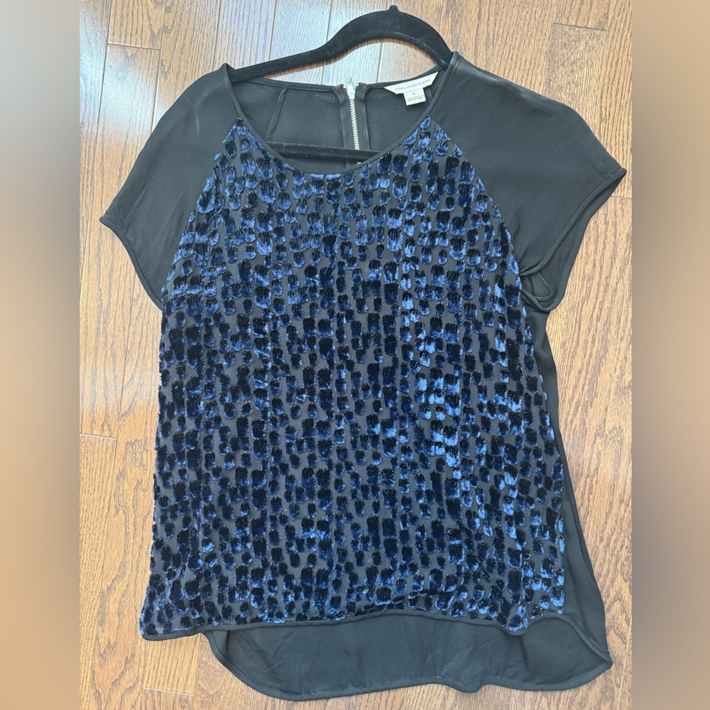 Diane Von Furstenburg top with velvet detail